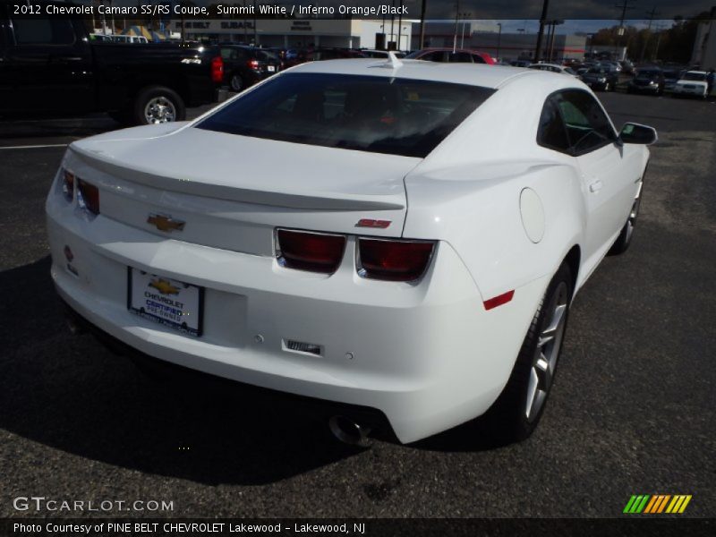 Summit White / Inferno Orange/Black 2012 Chevrolet Camaro SS/RS Coupe