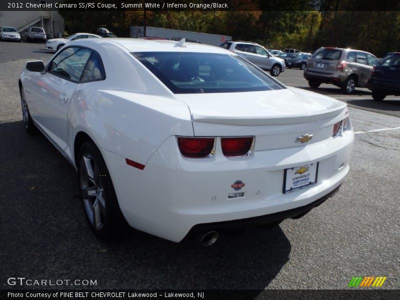 Summit White / Inferno Orange/Black 2012 Chevrolet Camaro SS/RS Coupe