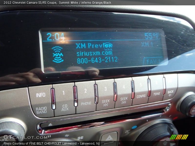 Summit White / Inferno Orange/Black 2012 Chevrolet Camaro SS/RS Coupe