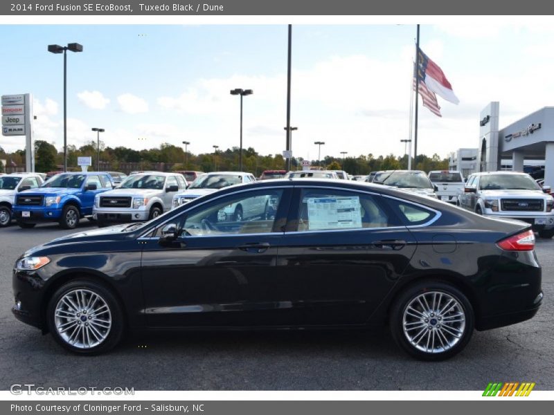 Tuxedo Black / Dune 2014 Ford Fusion SE EcoBoost