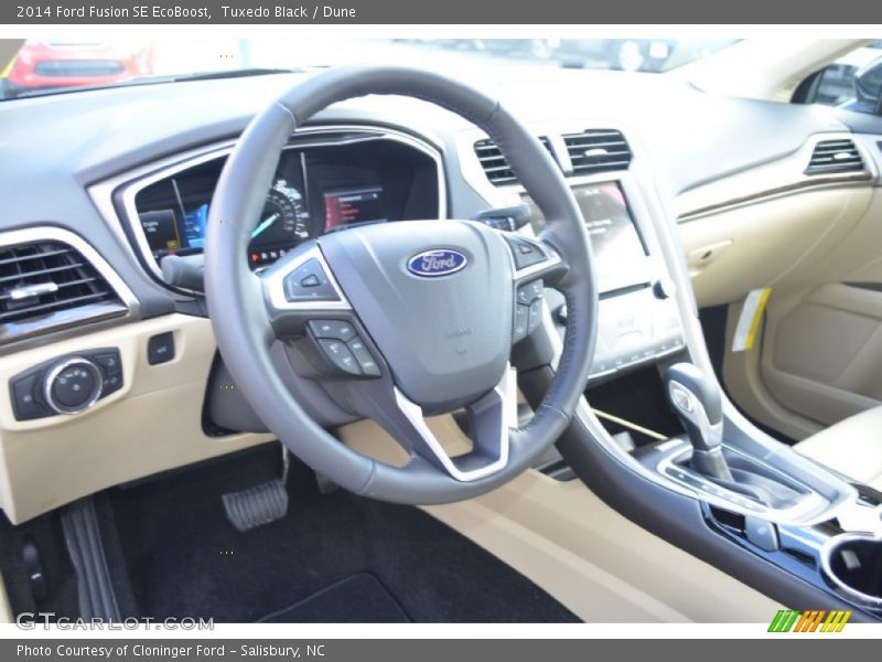 Tuxedo Black / Dune 2014 Ford Fusion SE EcoBoost