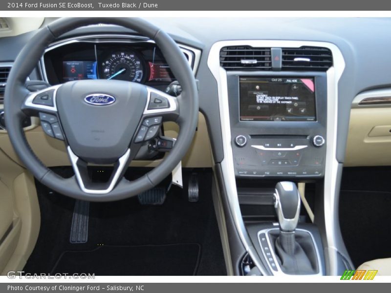Tuxedo Black / Dune 2014 Ford Fusion SE EcoBoost