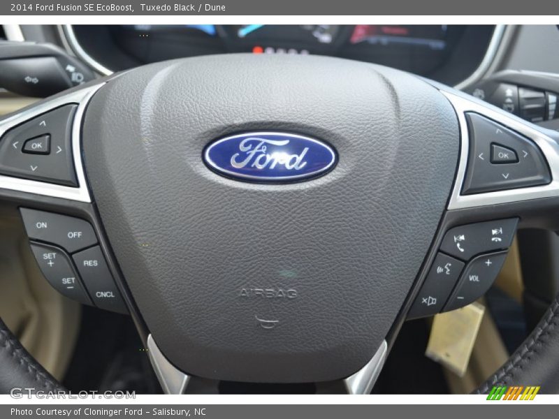 Tuxedo Black / Dune 2014 Ford Fusion SE EcoBoost