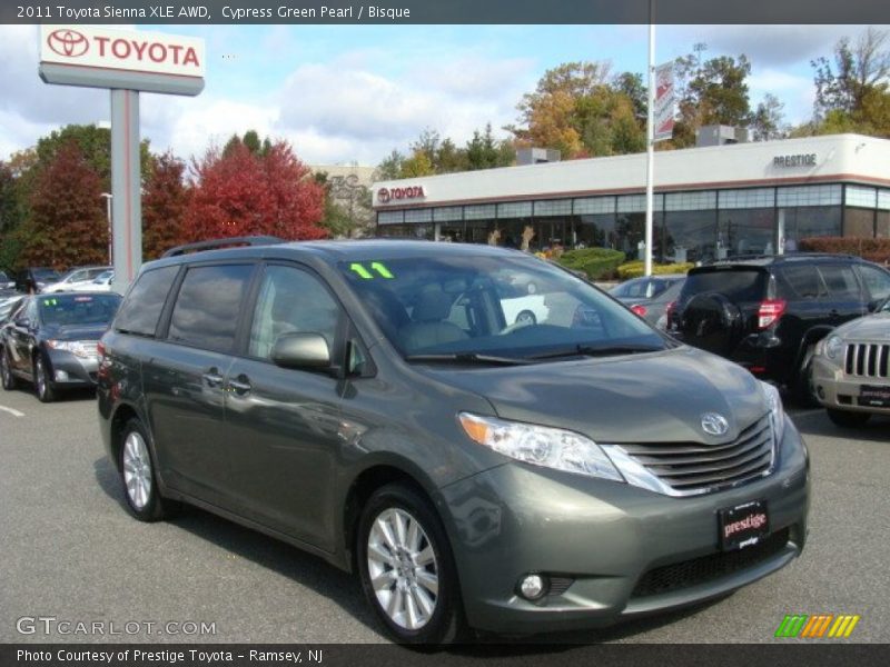 Cypress Green Pearl / Bisque 2011 Toyota Sienna XLE AWD