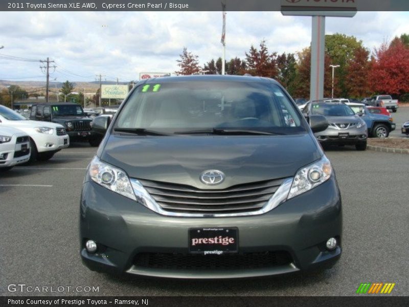 Cypress Green Pearl / Bisque 2011 Toyota Sienna XLE AWD