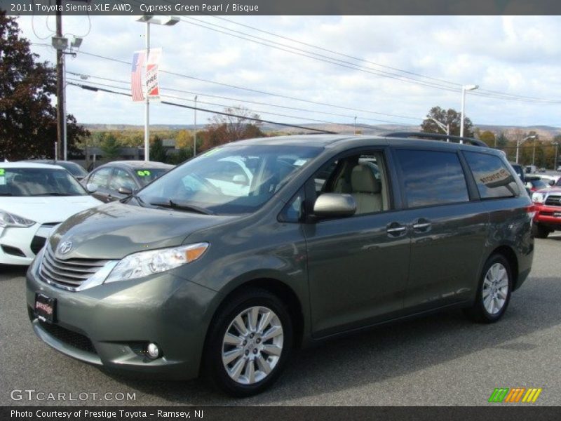 Cypress Green Pearl / Bisque 2011 Toyota Sienna XLE AWD