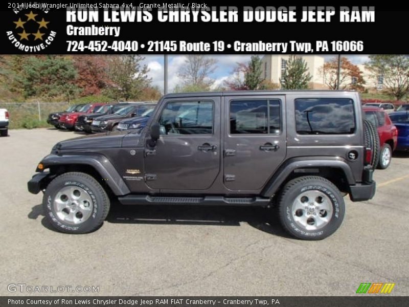 Granite Metallic / Black 2014 Jeep Wrangler Unlimited Sahara 4x4