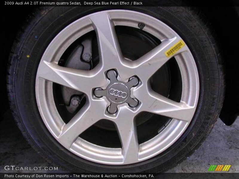 Deep Sea Blue Pearl Effect / Black 2009 Audi A4 2.0T Premium quattro Sedan