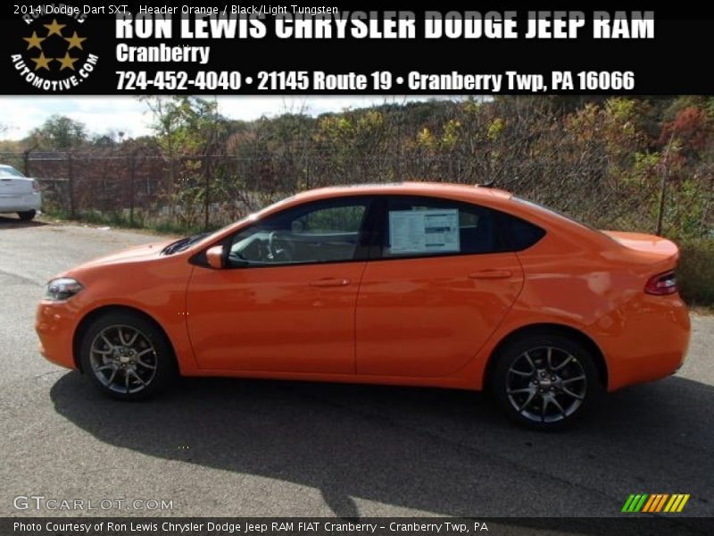 Header Orange / Black/Light Tungsten 2014 Dodge Dart SXT