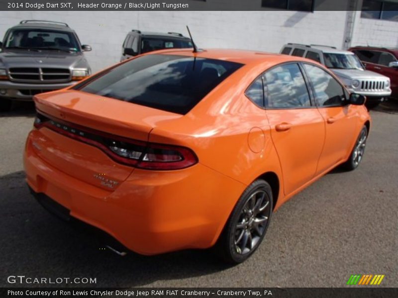 Header Orange / Black/Light Tungsten 2014 Dodge Dart SXT