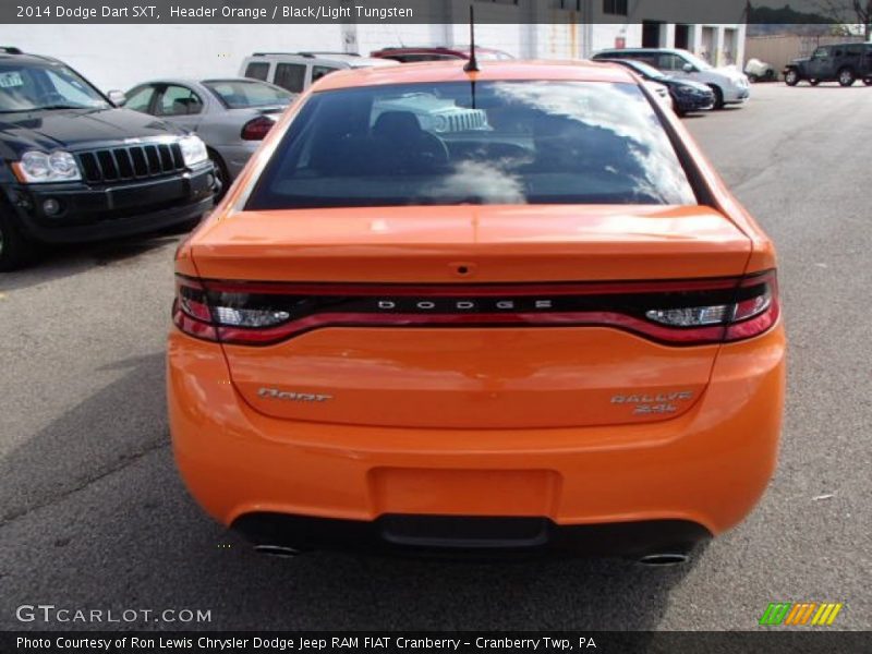 Header Orange / Black/Light Tungsten 2014 Dodge Dart SXT