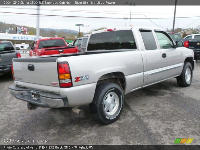 Silver Birch Metallic / Pewter 2004 GMC Sierra 1500 SLE Extended Cab 4x4