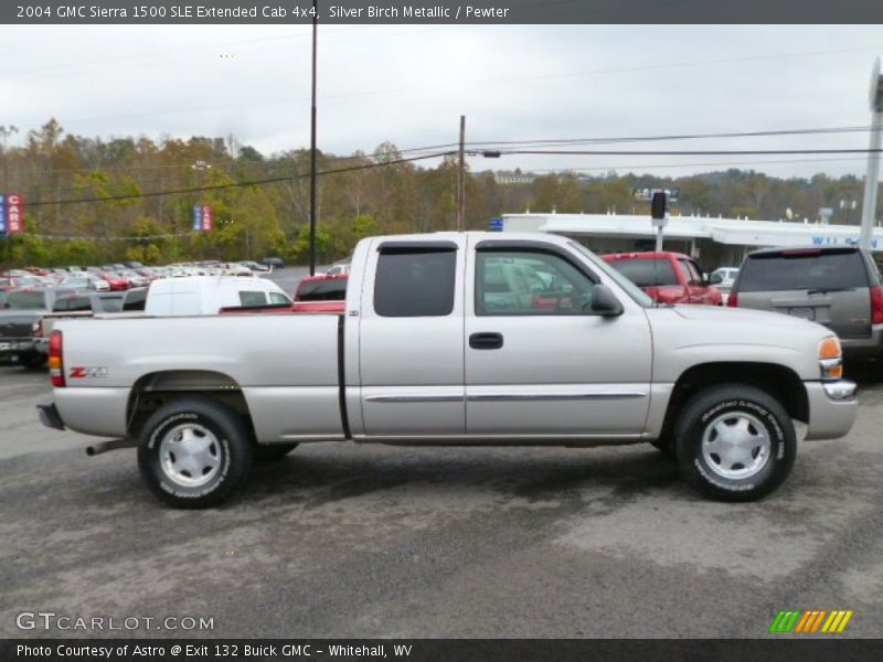 Silver Birch Metallic / Pewter 2004 GMC Sierra 1500 SLE Extended Cab 4x4