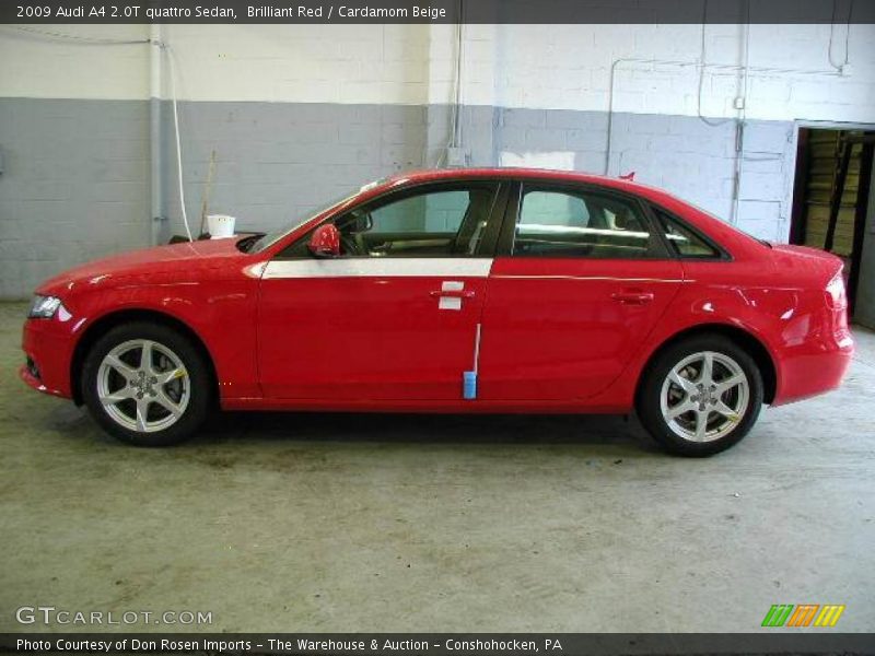 Brilliant Red / Cardamom Beige 2009 Audi A4 2.0T quattro Sedan
