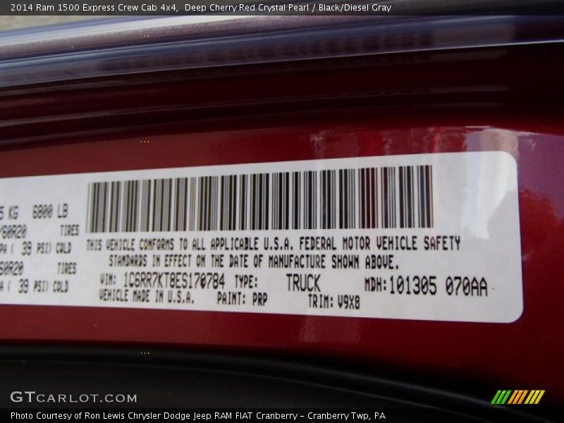 Deep Cherry Red Crystal Pearl / Black/Diesel Gray 2014 Ram 1500 Express Crew Cab 4x4