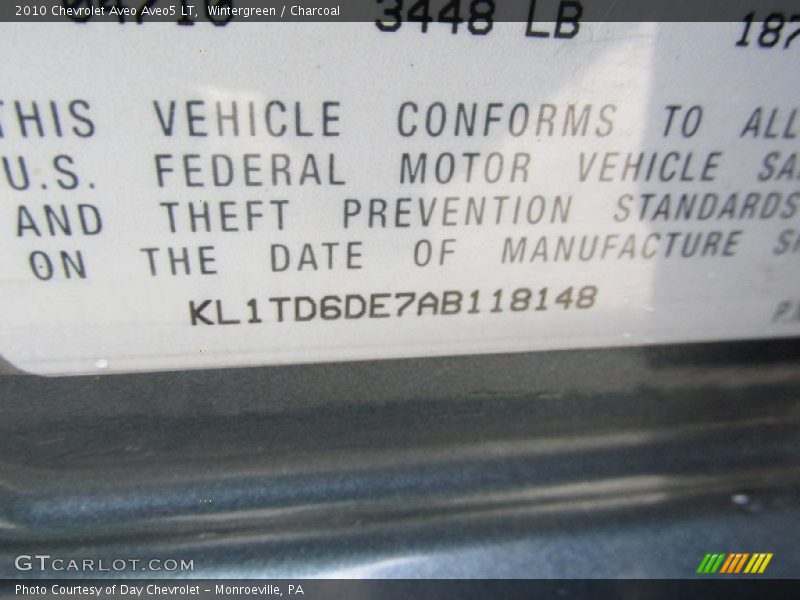 Wintergreen / Charcoal 2010 Chevrolet Aveo Aveo5 LT