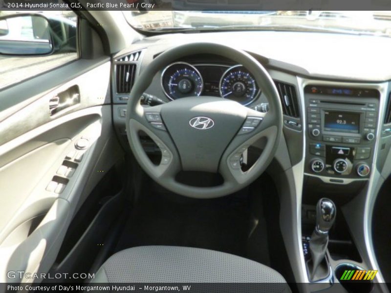Pacific Blue Pearl / Gray 2014 Hyundai Sonata GLS