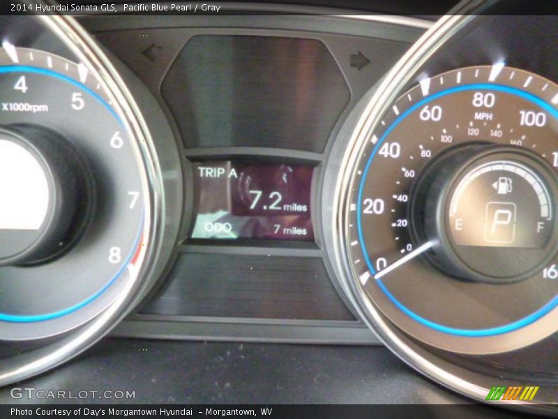 Pacific Blue Pearl / Gray 2014 Hyundai Sonata GLS