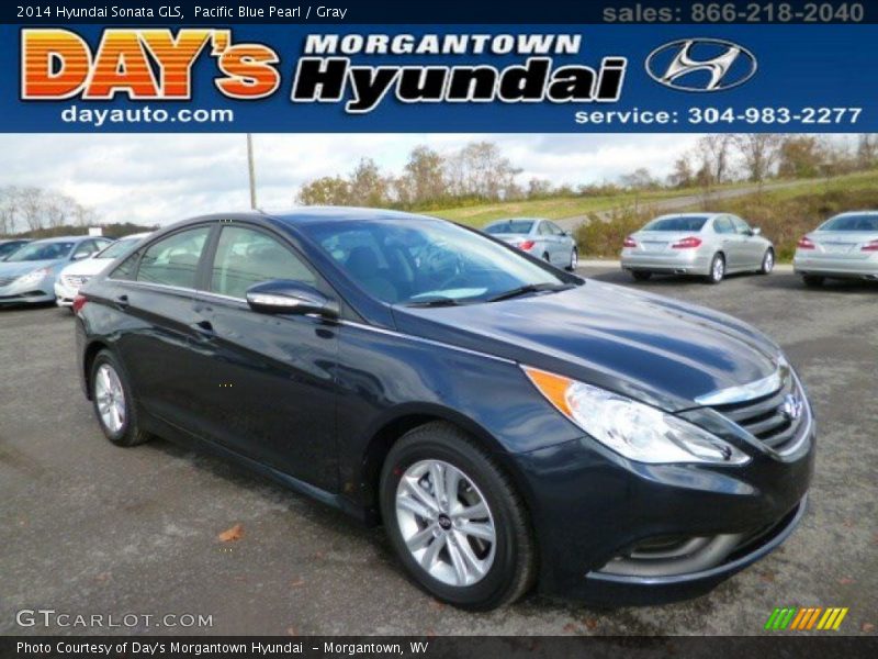 Pacific Blue Pearl / Gray 2014 Hyundai Sonata GLS
