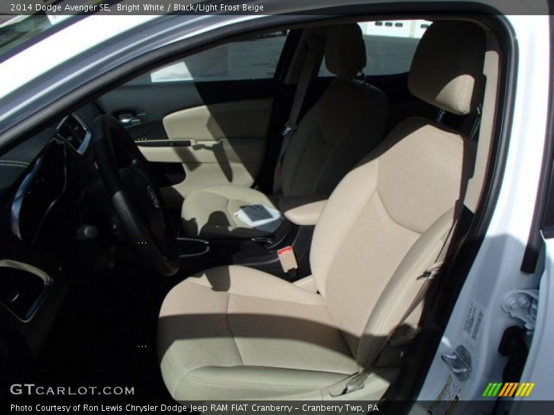 Bright White / Black/Light Frost Beige 2014 Dodge Avenger SE