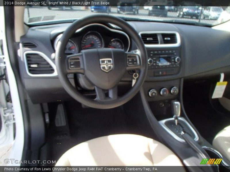 Bright White / Black/Light Frost Beige 2014 Dodge Avenger SE