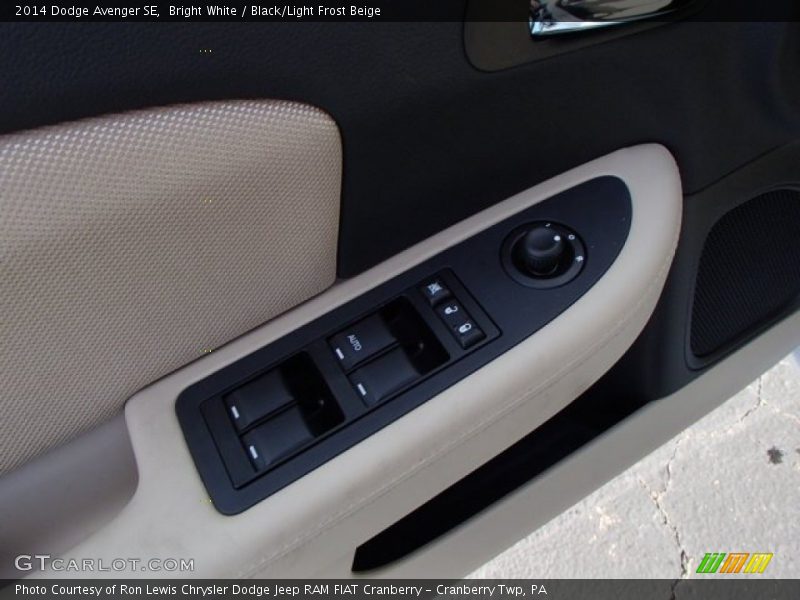 Bright White / Black/Light Frost Beige 2014 Dodge Avenger SE