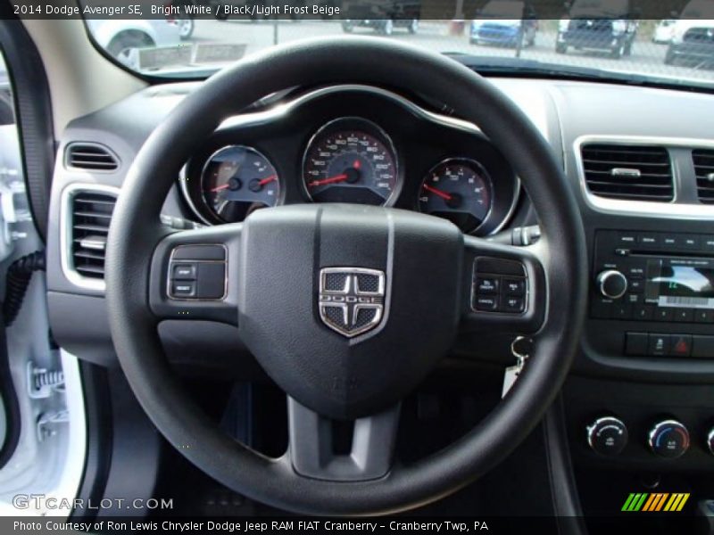 Bright White / Black/Light Frost Beige 2014 Dodge Avenger SE