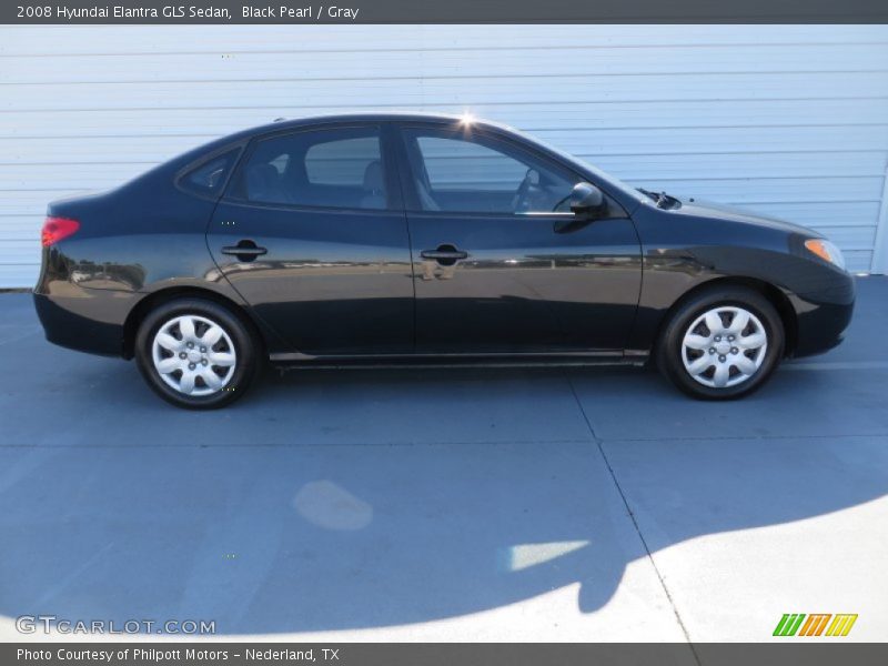 Black Pearl / Gray 2008 Hyundai Elantra GLS Sedan