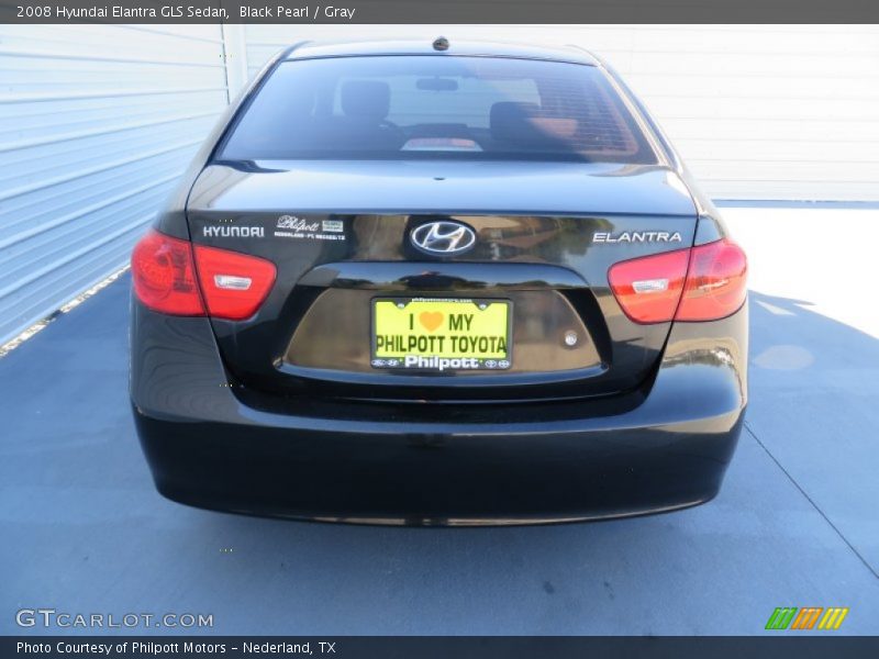 Black Pearl / Gray 2008 Hyundai Elantra GLS Sedan