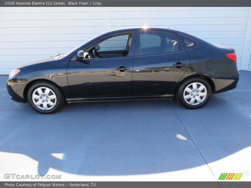 Black Pearl / Gray 2008 Hyundai Elantra GLS Sedan