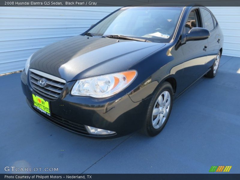 Black Pearl / Gray 2008 Hyundai Elantra GLS Sedan