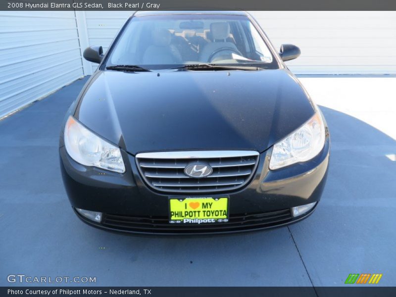Black Pearl / Gray 2008 Hyundai Elantra GLS Sedan
