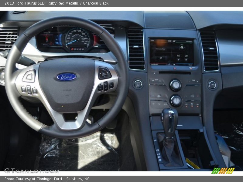 Ruby Red Metallic / Charcoal Black 2013 Ford Taurus SEL
