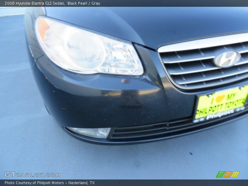 Black Pearl / Gray 2008 Hyundai Elantra GLS Sedan