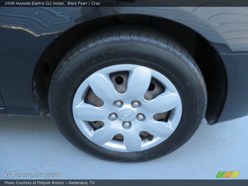 Black Pearl / Gray 2008 Hyundai Elantra GLS Sedan