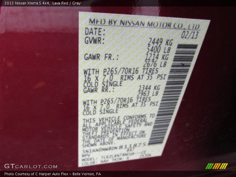 Lava Red / Gray 2013 Nissan Xterra S 4x4