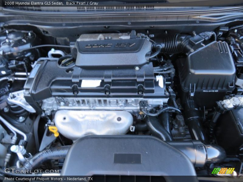 Black Pearl / Gray 2008 Hyundai Elantra GLS Sedan