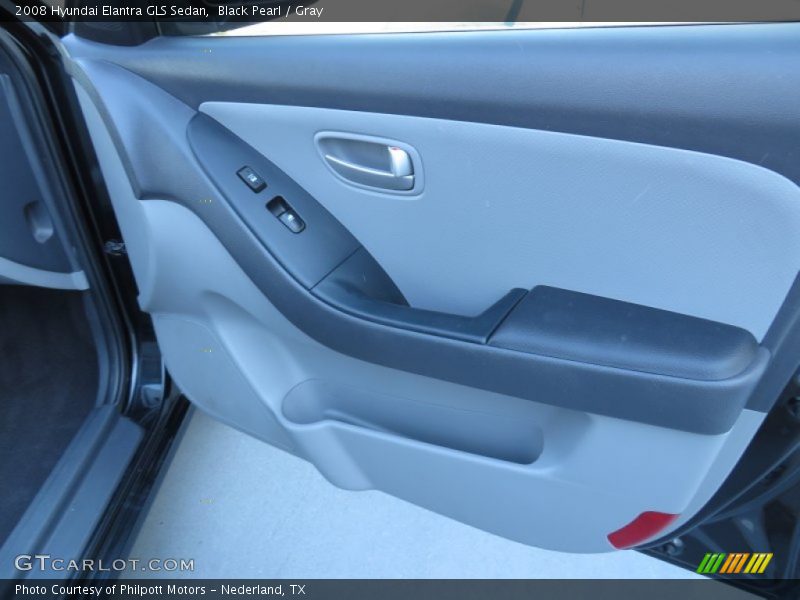 Black Pearl / Gray 2008 Hyundai Elantra GLS Sedan