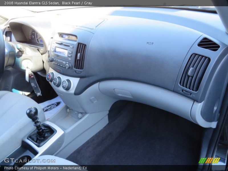 Black Pearl / Gray 2008 Hyundai Elantra GLS Sedan