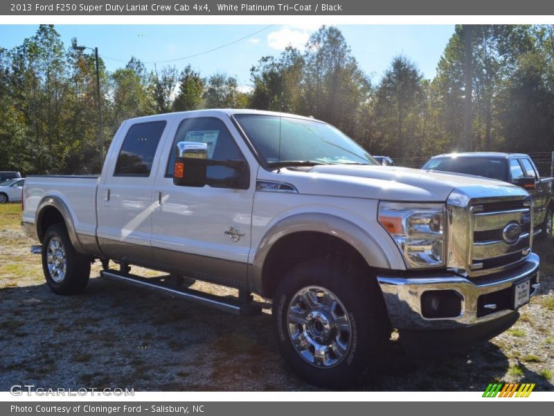 White Platinum Tri-Coat / Black 2013 Ford F250 Super Duty Lariat Crew Cab 4x4