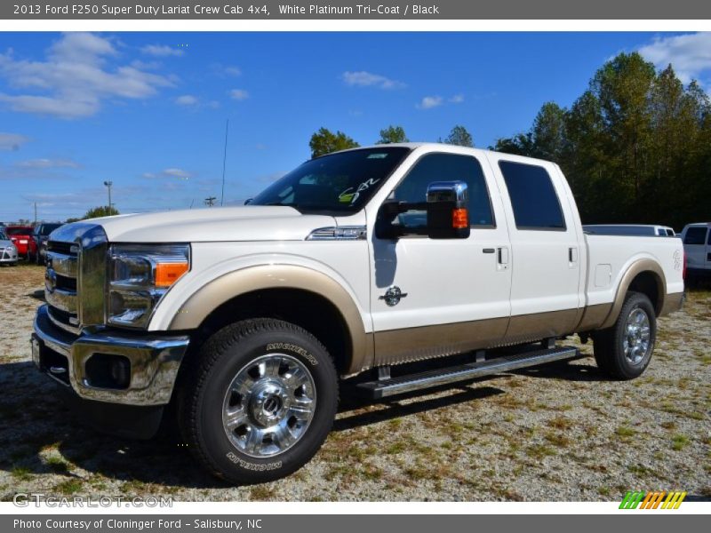 White Platinum Tri-Coat / Black 2013 Ford F250 Super Duty Lariat Crew Cab 4x4