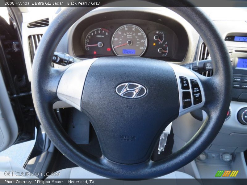 Black Pearl / Gray 2008 Hyundai Elantra GLS Sedan