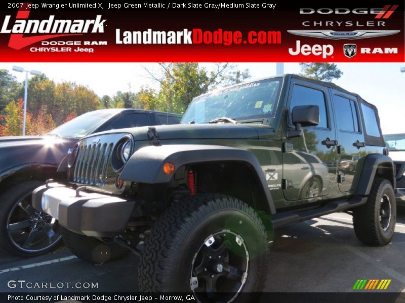 Jeep Green Metallic / Dark Slate Gray/Medium Slate Gray 2007 Jeep Wrangler Unlimited X