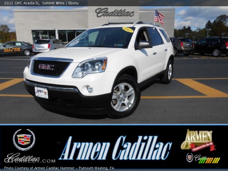 Summit White / Ebony 2012 GMC Acadia SL