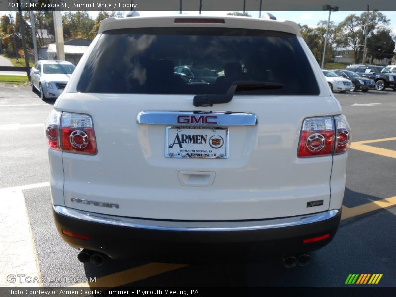 Summit White / Ebony 2012 GMC Acadia SL