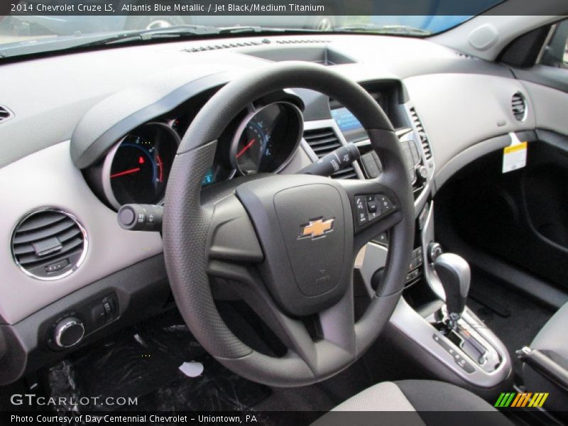 Atlantis Blue Metallic / Jet Black/Medium Titanium 2014 Chevrolet Cruze LS