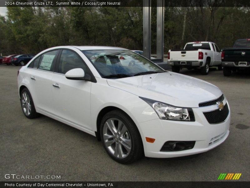 Summit White / Cocoa/Light Neutral 2014 Chevrolet Cruze LTZ