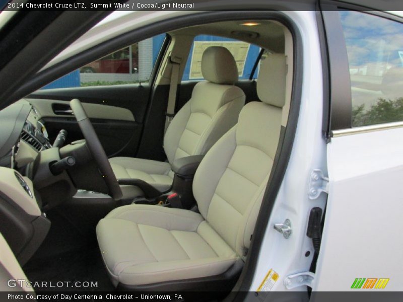 Summit White / Cocoa/Light Neutral 2014 Chevrolet Cruze LTZ