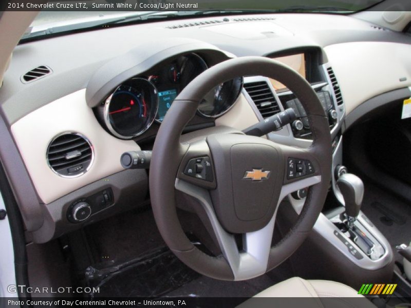 Summit White / Cocoa/Light Neutral 2014 Chevrolet Cruze LTZ