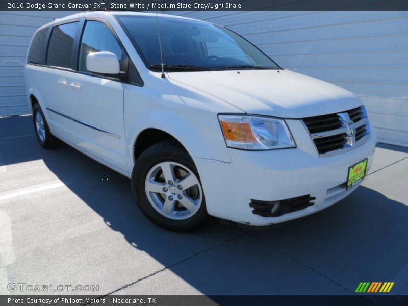 Stone White / Medium Slate Gray/Light Shale 2010 Dodge Grand Caravan SXT